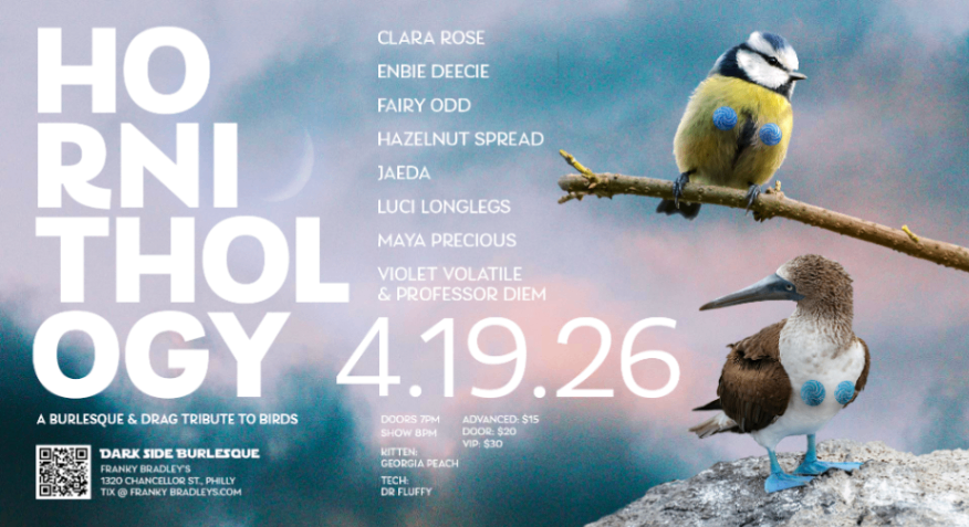 Dark Side Burlesque’s Hornithology: A Drag & Burlesque Tribute to Birds! - Sunday, April 19 at 8:00 PM in Washington Square West, Philadelphia