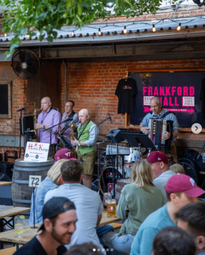 Heimatklänge outside at Frankford Hall