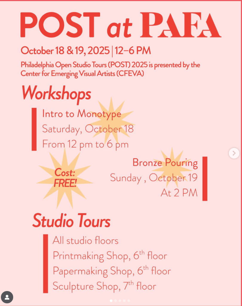 Open Studio Tours & Workshops @ PAFA