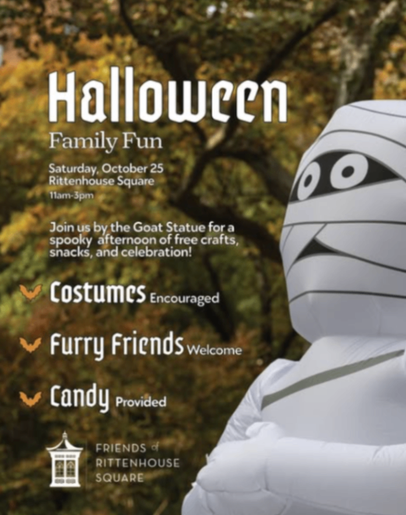 Rittenhouse Halloween Family Fun - Saturday, October 25 at 11:00 AM at Rittenhouse Square in Rittenhouse, Philadelphia