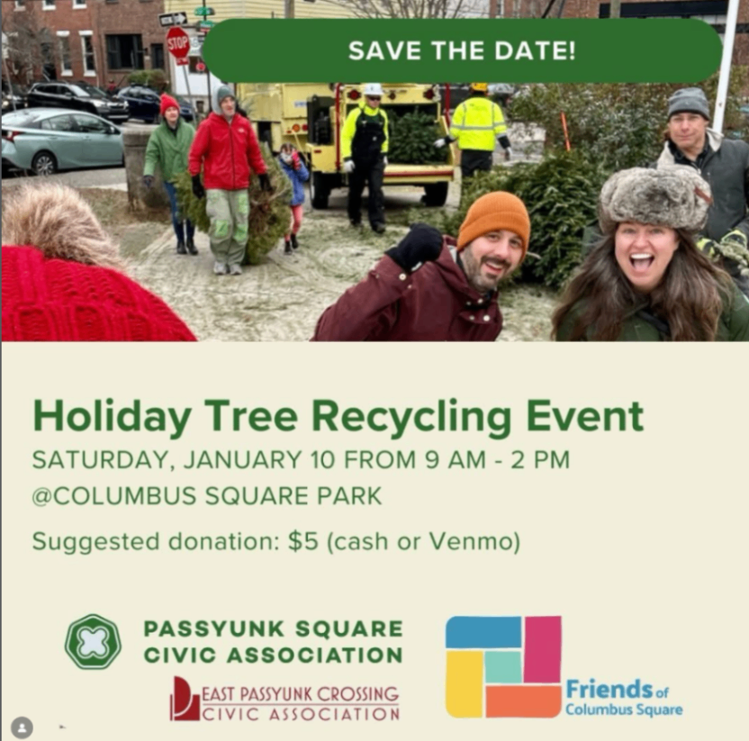 Holiday Tree Recycling Event at Columbus Square Park