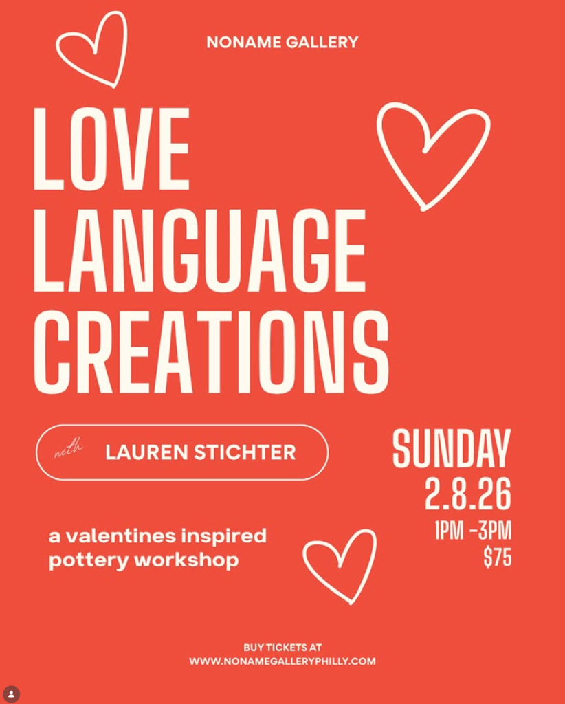 Love Language Creations: A Valentine's Inspired Pottery Workshop at NoName Gallery
