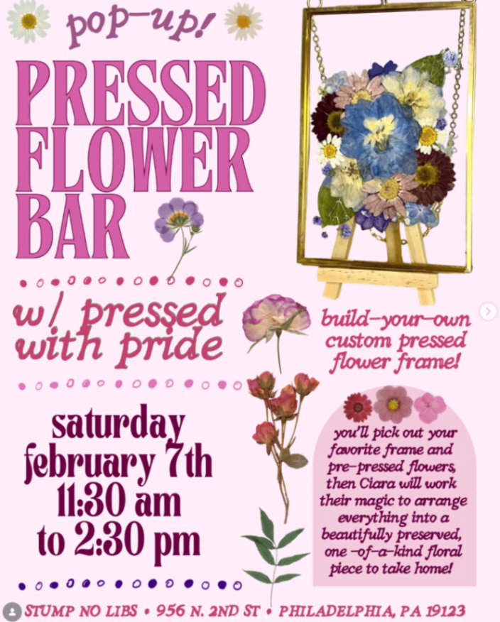 Pressed Flower Bar Pop-Up at STUMP Northern Liberties