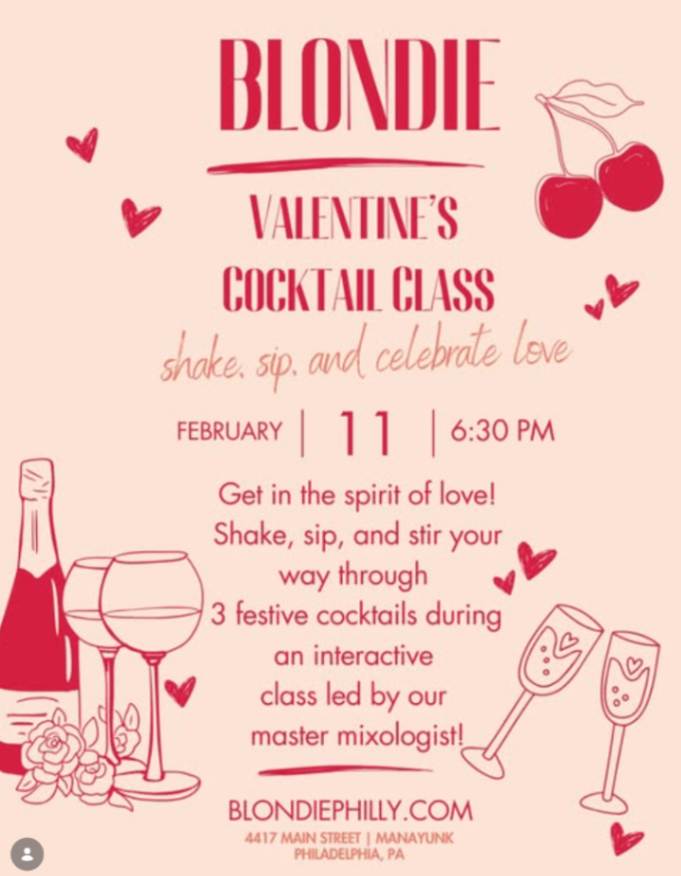 Valentine's Cocktail Class at Blondie