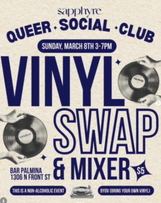 Sapphyre Queer Social Club: Vinyl Swap & Mixer at Bar Palmina