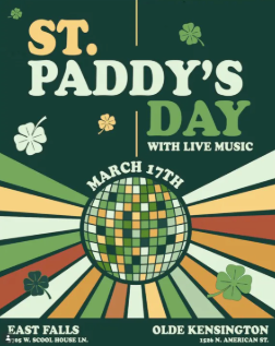 St. Paddy's Day at Wissahickon Brewing — East Falls