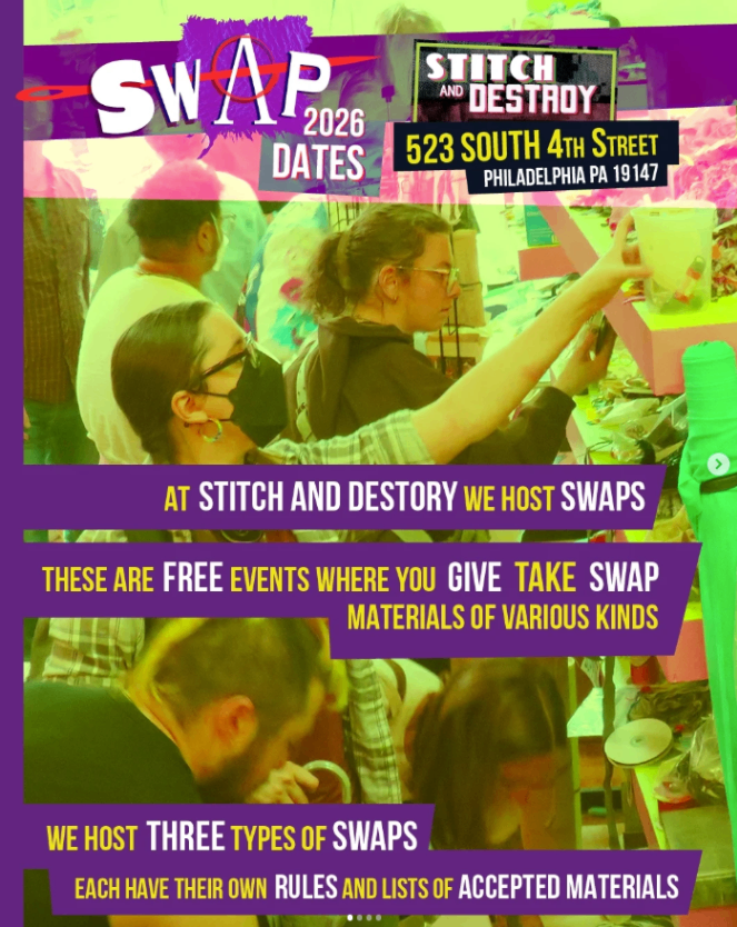 Stitch and Destroy Craft Supply Swap — Day 1