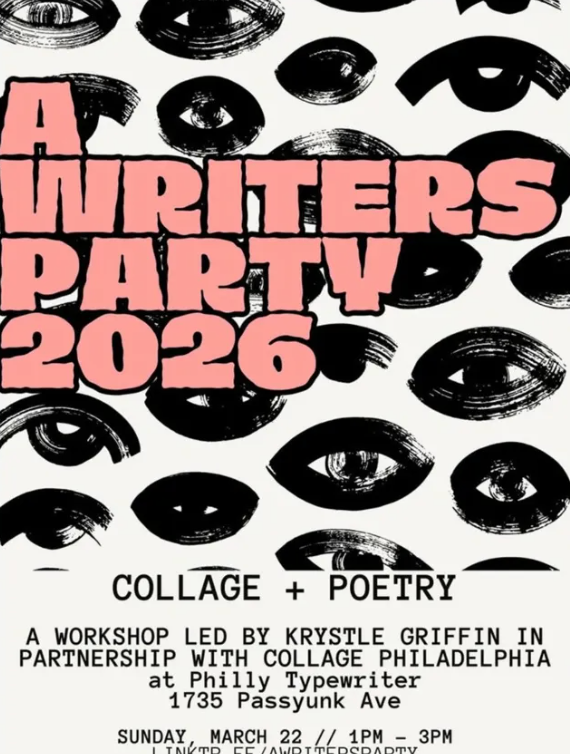A Writer's Party 2026: Collage + Poetry Workshop at Philly Typewriter - Sunday, March 22 at 1:00 PM in Newbold, Philadelphia