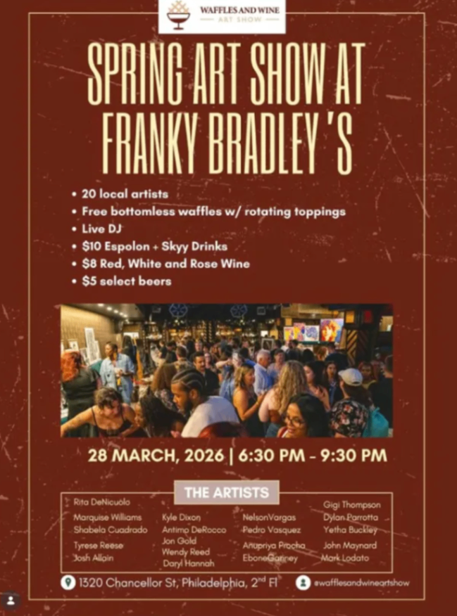 Waffles & Wine Art Show at Franky Bradley's