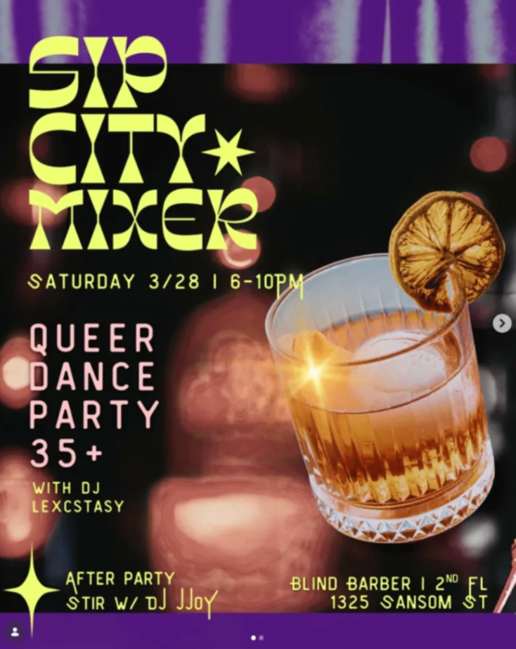 Sip City Mixer: Queer Dance Party 35+ at Blind Barber