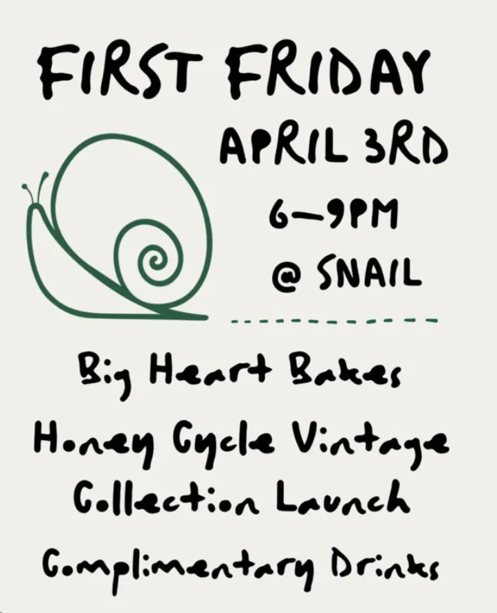 First Friday at Shop Snail featuring Honey Cycle Vintage Collection Launch