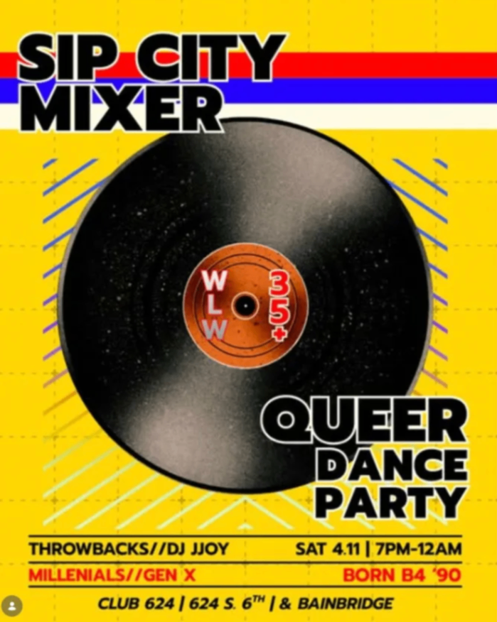 Sip City Mixer: WLW 35+ Queer Dance Party at Club 624 - Saturday, April 11 at 7:00 PM in Bella Vista, Philadelphia