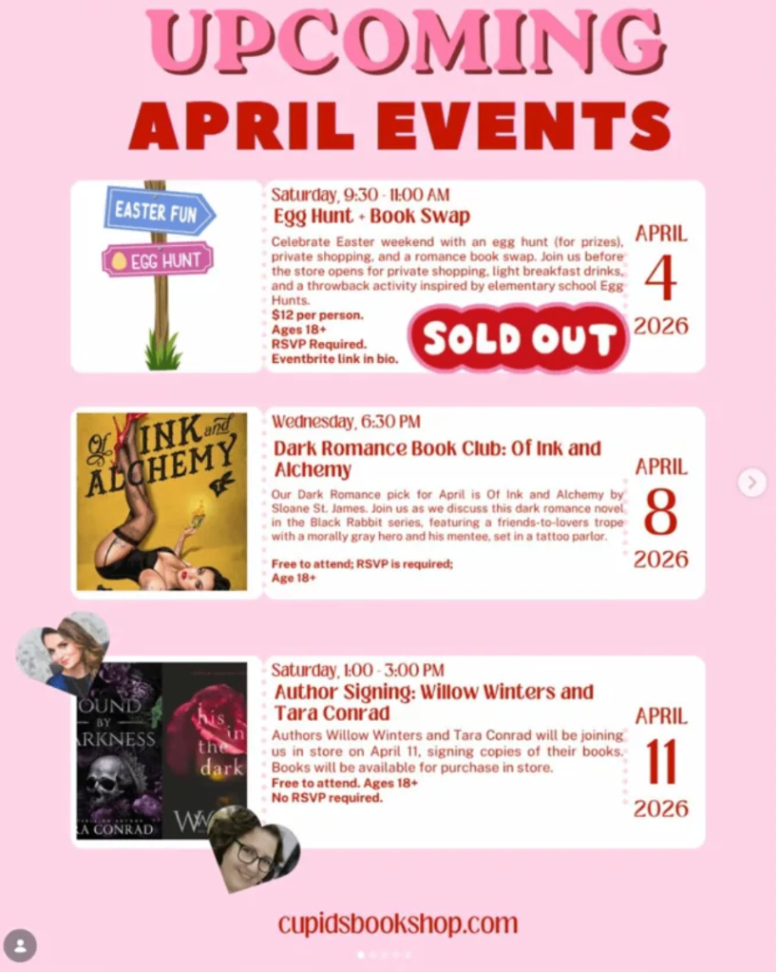 Author Signing: Willow Winters and Tara Conrad at Cupid's Bookshop