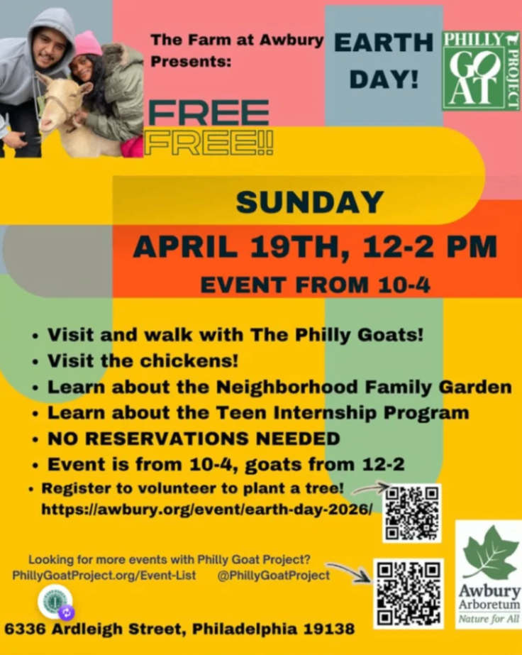Earth Day at The Farm at Awbury with Philly Goat Project