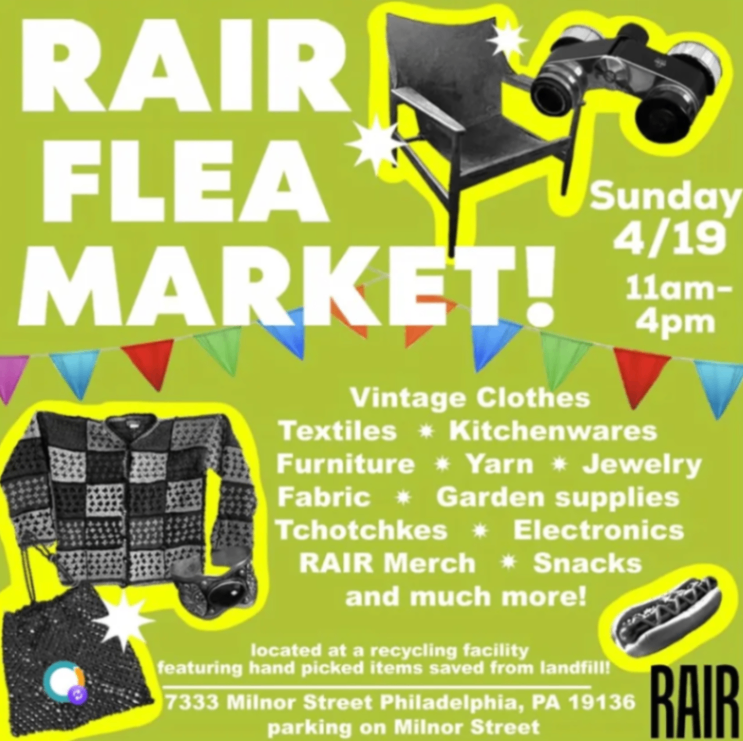 RAIR Flea Market at Revolution Recovery - Sunday, April 19 at 11:00 AM in Holmesburg, Philadelphia