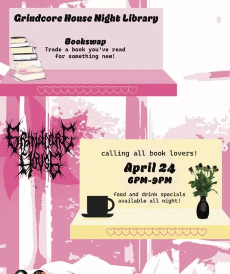 Grindcore House Night Library Bookswap at Grindcore House