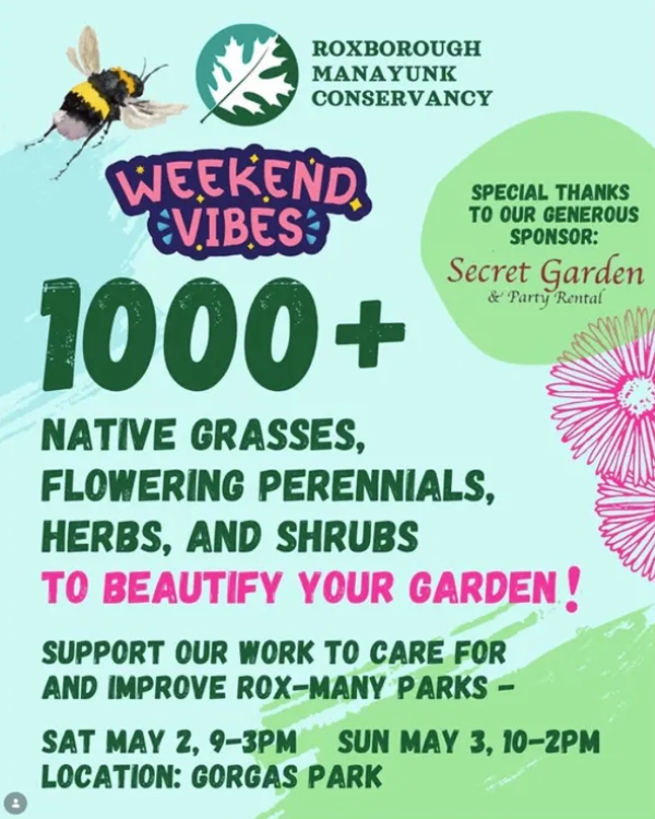 Roxborough Manayunk Conservancy Weekend Vibes Plant Sale — Day 2 at Gorgas Park