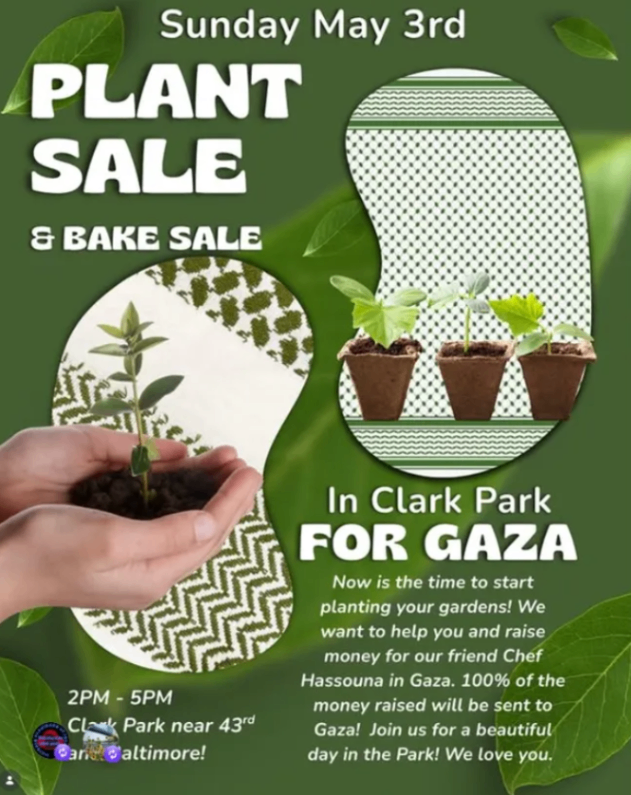 Plant Sale & Bake Sale for Gaza at Clark Park