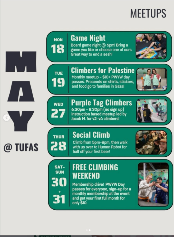 Free Climbing Weekend Membership Drive — Day 1