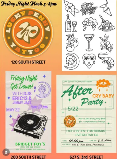 Lucky Penny Tattoo Friday Night Flash at 120 South Street