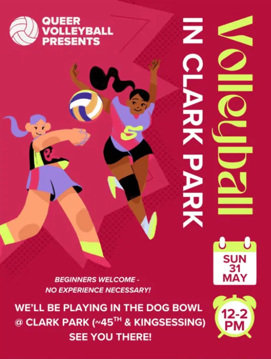 Queer Volleyball in Clark Park - Sunday, May 31 at 12:00 PM in Spruce Hill, Philadelphia