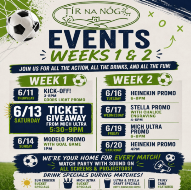 Tír na Nóg Modelo Promo with Goal Game - Sunday, June 14 at 1:00 PM in Logan Square, Philadelphia
