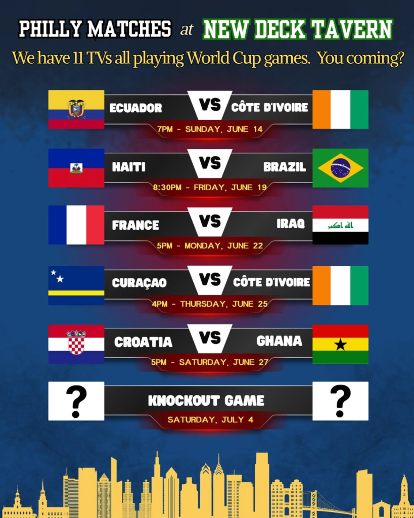 World Cup Knockout Game Watch Party at New Deck Tavern