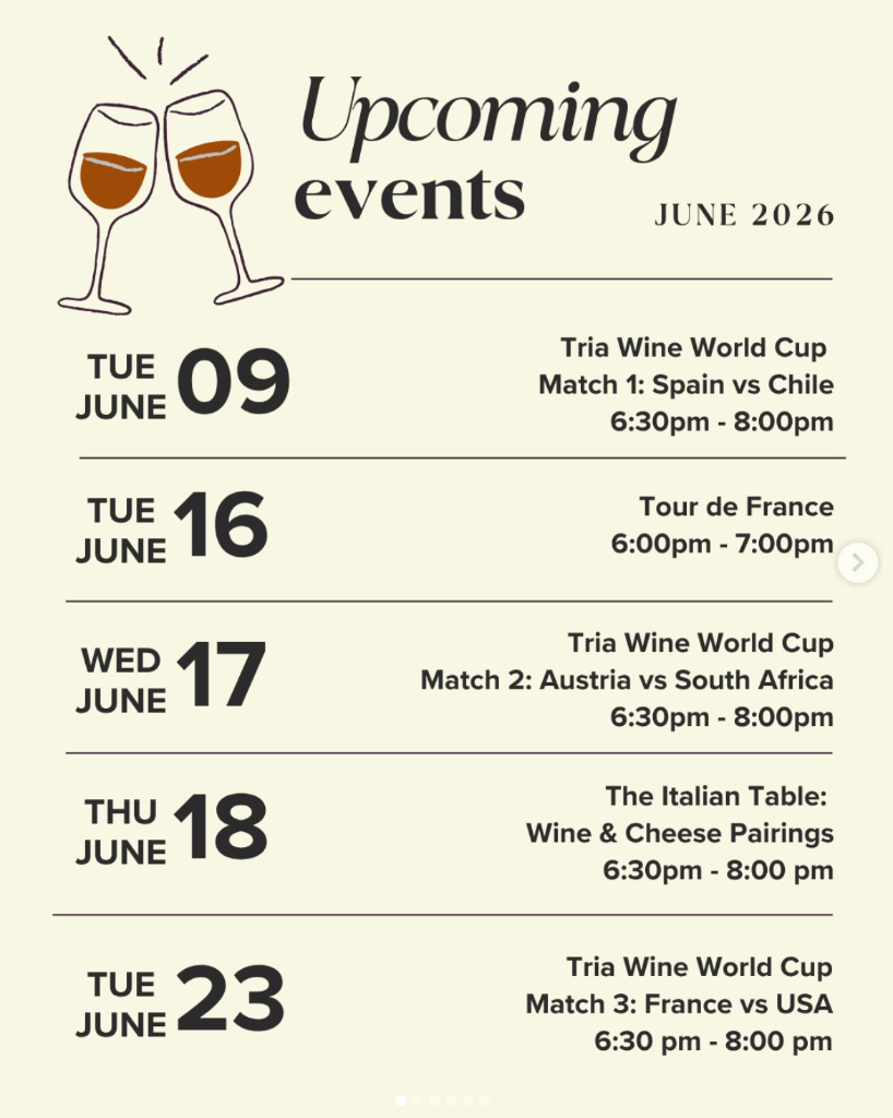 Tour de France Wine Tasting at Tria