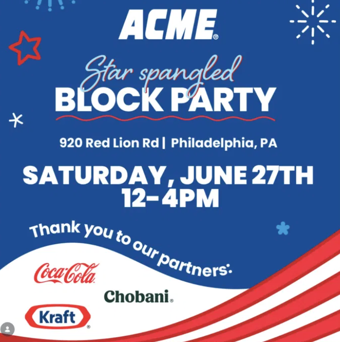 ACME Star Spangled Block Party - Saturday, June 27 at 12:00 PM in Bustleton, Philadelphia