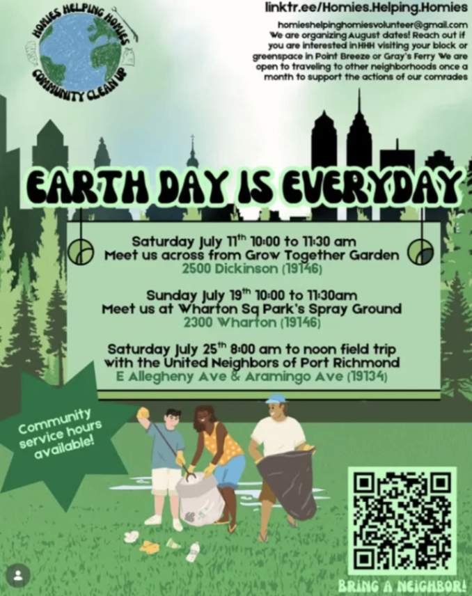 Homies Helping Homies Clean Up Field Trip (Port Richmond) - Saturday, July 25 at 8:00 AM in Fishtown, Philadelphia