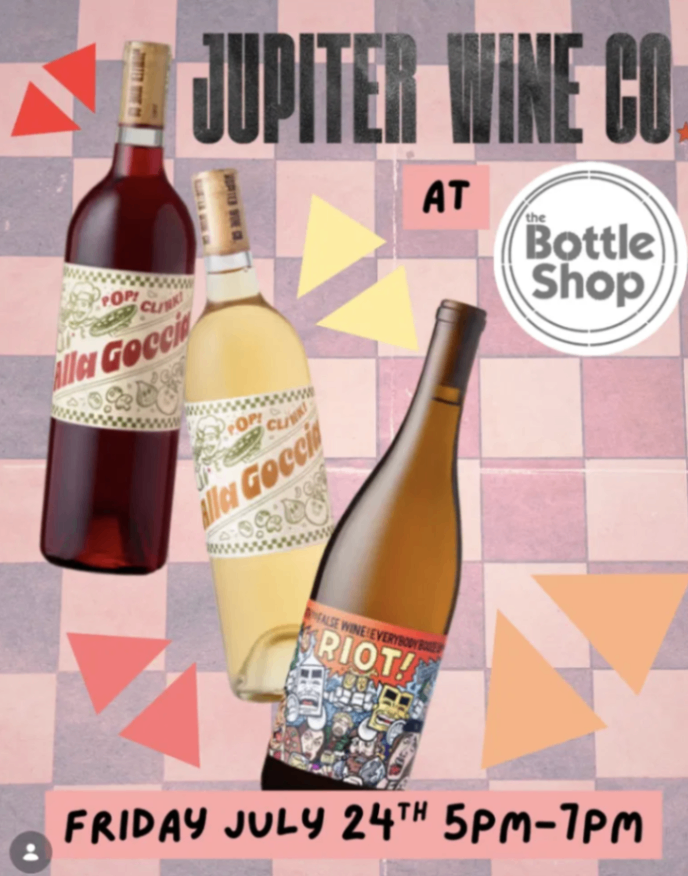 Jupiter Wine Co. Tasting at The Bottle Shop