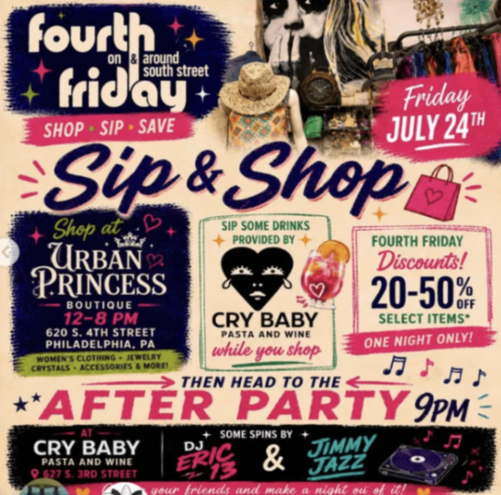 Fourth Friday After Party at Cry Baby Pasta and Wine