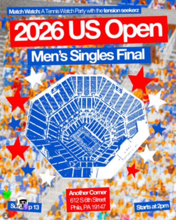 Match Watch: 2026 US Open Men's Singles Final Watch Party - Sunday, September 13 at 2:00 PM in Bella Vista, Philadelphia