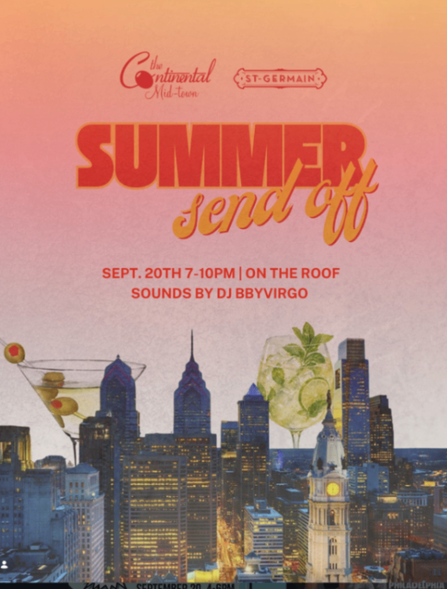SUMMER send off - Sunday, September 20 at 7:00 PM at The Continental Midtown in Rittenhouse, Philadelphia
