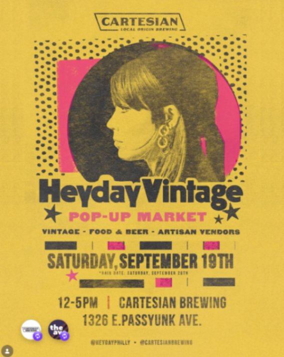 Heyday Vintage Pop-Up Market - Saturday, September 19 at 12:00 PM in Passyunk Square, Philadelphia