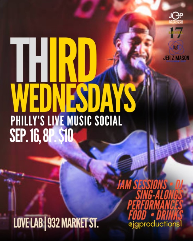 Third Wednesdays: Philly's Live Music Social - Wednesday, September 16 at 8:00 PM in Washington Square West, Philadelphia