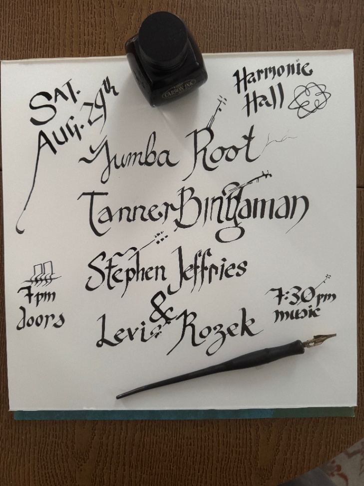 Jumba Root, Tanner Bingaman, Stephen Jeffries & Levi Rozek at Harmonie Hall