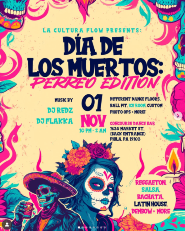 Dia de los Muertos Perreo Edition - Saturday, November 1 at 10:00 PM in Logan Square, Philadelphia