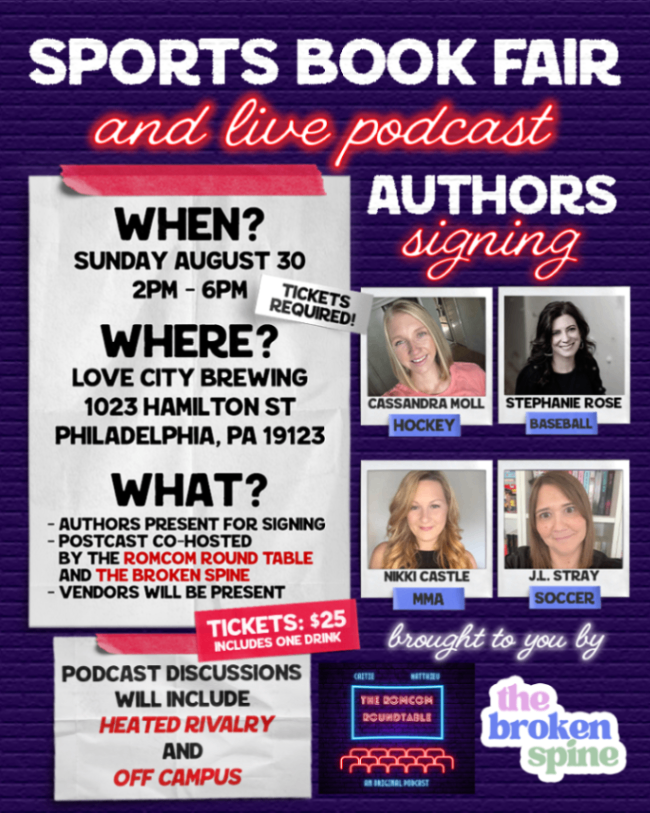 Sports Book Fair and Live Podcast - Sunday, August 30 at 2:00 PM at Love City Brewing Company in Callowhill, Philadelphia