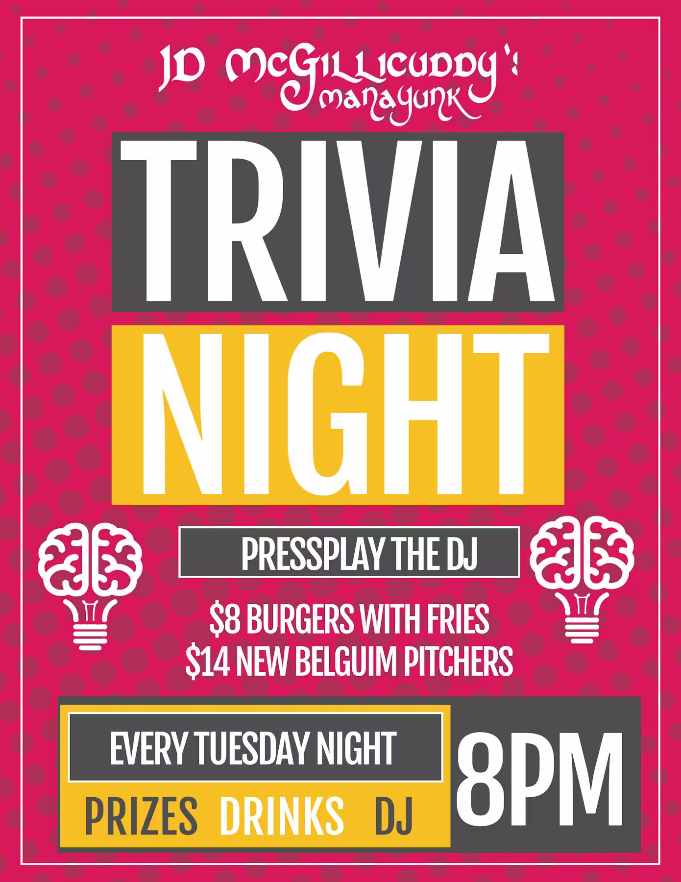 Trivia Tuesdays at JD McGillicuddy's