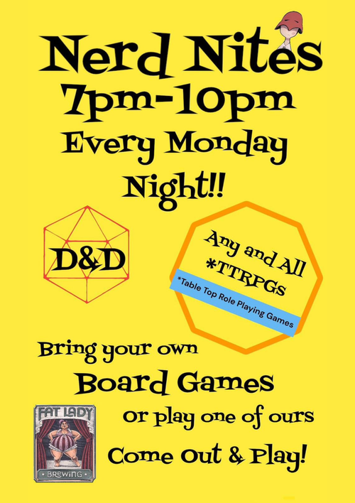 Nerd Nites at Fat Lady Brewing