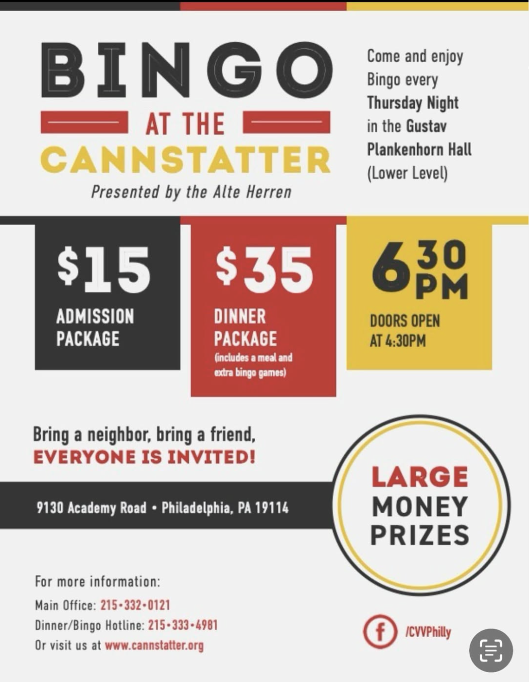 Thursday Night Bingo at the Cannstatter
