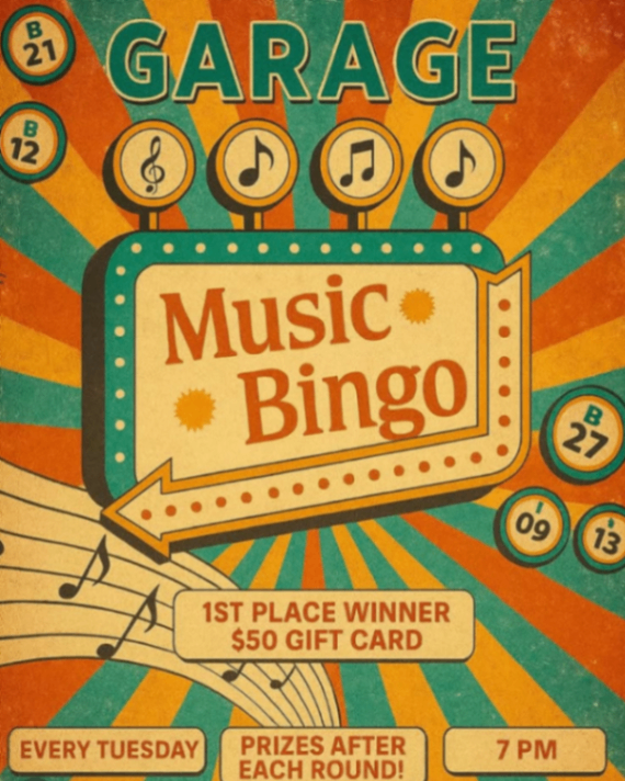 Garage Music Bingo